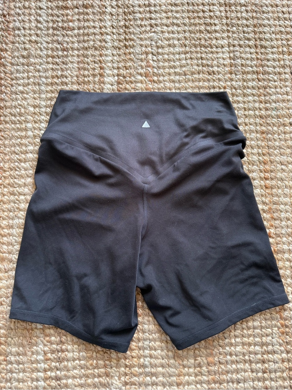 Vitality Black High-Waist Crossover Waist Biker Shorts | S | 5” Inseam